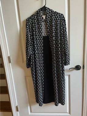 Dress Barn Black & White Geometric Dress, Size 22W